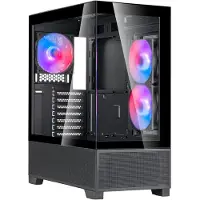 Silverstone SST-LD05-B-ARGB - Panorama Tower Micro-ATX Computer Case, black