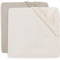 Jollein Spannbettlaken 2er-Pack 70x140, Oatmeal/Sand