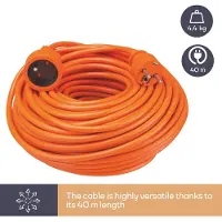 Perel Verlängerungskabel 40 m orange Stift-Erde (oranje)
