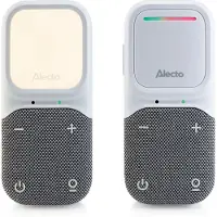 Alecto DBX135 - Modernes Full Eco Audio-Babyphone mit kristallklarer DECT-Klangqualität, langer Standby-Zeit und Nachtlicht - Weiß/Grau