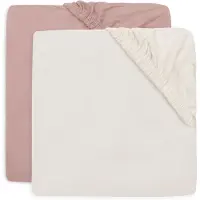 Jollein Spannbettlaken 2er-Pack 60x120, Wild Rose/Ivory
