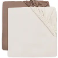 Jollein Spannbettlaken 2er-Pack 40x80, Milky Coffee/Ivory