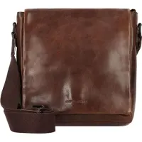 Green Burry GREENBURRY Leder Umhängetasche Newport Crossover Bag Coffee dunkelbraun