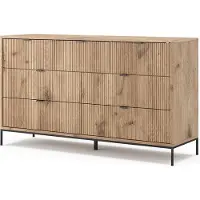 Vicco Sideboard Eliza Viking Oak 42 x 81 cm mit 7 Schubladen, Model 49503