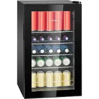 Bomann Glastür-Kühlschrank | Getränkekühlschrank mit 63 Liter | 4 Chromablagen | Doppelverglaste Tür | stufenlose Temperaturregelung | KSG 7287