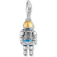 Thomas Sabo Charm-Anhänger Astronaut mit bunten Steinen Silber geschwärzt