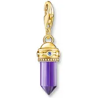 Thomas Sabo Charm-Anhänger Hexagon mit imitiertem Amethyst vergoldet