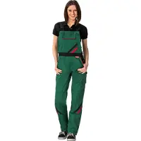 Planam Highline Damen Latzhose grün/schwarz/rot 36