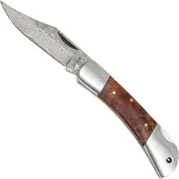 Haller Damast-Taschenmesser Wurzelholz