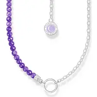 Thomas Sabo Member Charm Halskette mit Gliedern und imitiertem Amethyst Silber