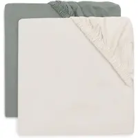 Jollein Spannbettlaken 2er-Pack 60x120, Sea Green/Ivory