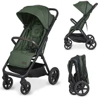Novi Xavi XL Buggy – ab Geburt bis 22 kg – Liegefunktion – große Räder mit Federung – XL-Sonnenverdeck - Grün
