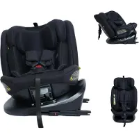 Novi Goliath Go I-Size Autositz – 0–150 cm – 360° drehbar – ISOFIX + Top Tether – rückwärts & vorwärts – verstellbare Kopfstütze – Black/Mesh