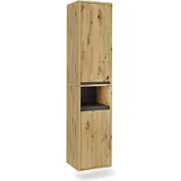 Vicco Hochschrank Viola Artisan/Grau 38 x 170 cm mit 2 Türen, Model 54877