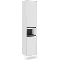 Vicco Hochschrank Viola Weiß/Grau 38 x 170 cm mit 2 Türen, Model 54878