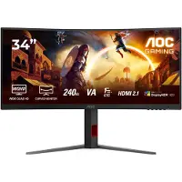 AOC G4 CU34G4Z, 86,4 cm (34"), 3440 x 1440 Pixel, Wide Quad HD, LED, 1 ms, Schwarz, Rot
