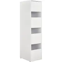 Xora Wäscheschrank, Weiß, Holzwerkstoff, 3 Fächer, 50x210x67.5 cm, Waschküche, Wäscheschrank