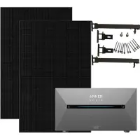 Anker Solix 900W Balkonkraftwerke mit Solarbank 2 Pro mit Halterung für Flachdach