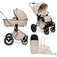 Muuvo Quick SE2 Kinderwagen Beige – leichter 2in1/3in1 Kinderwagen mit Babywanne, Sportsitz, All-Terrain-Rädern & umfangreichem Zubehörset