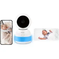 Beaba Bé  Aba Zen Nachtlicht Babyfoon mit Kamera und App - Babymonitor - Babykamera mit Nachtlicht - 360