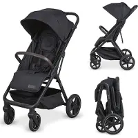 Novi Xavi XL Buggy – ab Geburt bis 22 kg – Liegefunktion – große Räder mit Federung – XL-Sonnenverdeck - Schwarz