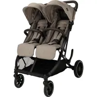 Novi Scott V2 Duobuggy – 2 Kinder – flach verstellbar – 5-Punkt-Gurt – XL Sonnenkap – All-Terrain Räder – Summerseat – XL Korb – Hazel Melange