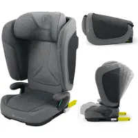 Kinderkraft UNITY 2 Kindersitz 100–150 cm, 15–36 kg, klappbar, ISOFIX, SPS+ & H-GUARD, Schlafposition, AIR FLOW, ergonomische Armlehnen, Grau
