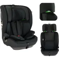 Novi Jules V2 i-Size Kindersitz (R129) – 76–150 cm – 5-Punkt-Gurt – Gurtbefestigung mit Top Tether - Schwarz