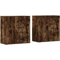 vidaXL Sideboards 2 Stk. Räuchereiche 79x38x80 cm Holzwerkstoff