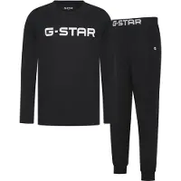 G-Star Pyjama "STONE, LONG SLEEVE T-SHIRT & CUFFED PANTS SLEEP SET" Set, 2 tlg. in elastischer Baumwoll-Qualität, Regular Fit