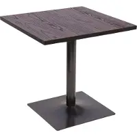 MCW Bistrotisch MCW-H10, Bartisch Thekentisch, Industrial Gastro Metall Ulme Massivholz MVG 70x70cm dunkelbraun