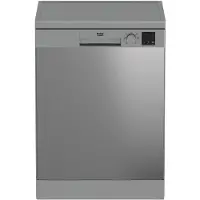 Beko DVN06430X, Freistehend, Standardgröße (60 cm), Edelstahl, Schwarz, Edelstahl, Tasten, Drehregler, LED