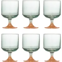 Bloomingville Signe Glas, orange/grün, 6er-Set 13 cm, Glas - , Signe, Grün, für Küche, Glas, Modern
