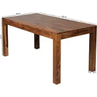 Wohnling Esszimmertisch MUMBAI 160x80x76 cm Sheesham Massivholz Esstisch Zeitlos Küchentisch Rechteckig Holztisch Esszimmer Schlicht