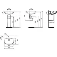 Ideal standard Waschtisch i.life A 50 x 44 cm weiß glänzend T451301