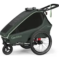 Qeridoo Kidgoo 1 - Kinderfahrradanhänger für 1 Kind, Farbe: Forest Green