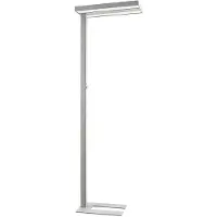 Arcchio Logan Stehleuchte Silber dimmbar Sensor - , Logan Pro, dimmbar, Metallisch, für Arbeitszimmer / Büro, Aluminium, Modern