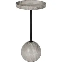 Zuiver Cocktail Beistelltisch Marmor/Eisen Grau/Schwarz Ø25x52 cm