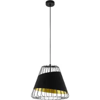 Eglo AUSTELL Hängeleuchte Hängelampe Pendellampe Pendelleuchte - H110 x Ø36 cm - schwarz - 1X60W exkl. - IP20