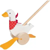 Goki Holz Schiebetier Gans - Laufhilfe für Kleinkinder Motorikspielzeug