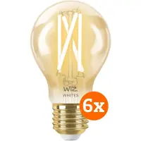 WiZ Connected WiZ Smart Filamentlampe Standard Gold 6er-Pack - Warmes bis kaltweißes Licht - E27