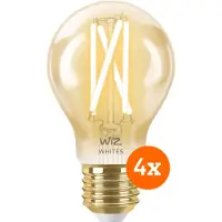 WiZ Connected WiZ Smart Filamentlampe Standard Gold 4er-Pack - Warmes bis kaltweißes Licht - E27