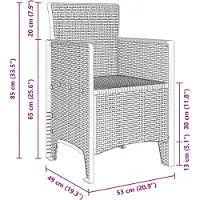 vidaXL Garten Essgruppe 5 stk. Braun Polypropylen