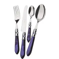 Casa Bugatti alc2 ms4265 Aladdin Cutlery Set 49Piece Tableware Stainless SteelABS Blue 52 x 375 x 16 cm