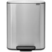 Brabantia Bo Tretmülleimer 60 Liter - Matt Steel