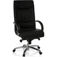Hjh OFFICE XXL F 400 Leder - XXL Drehstuhl Schwarz