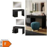 Vicco Schminktisch Omira Schwarz 120 cm mit LED-Spiegel, Model 50580