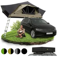 Juskys Autodachzelt Lago 140 x 240 cm Schwarz Khaki