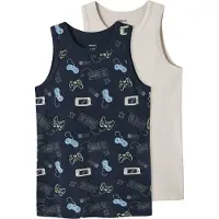 Name it Navy Gamer ärmelloses T-shirt 2 Einheiten