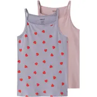 Name it Strap Top Lavender Hearts Ärmelloses Pyjama-t-shirt 2 Einheiten